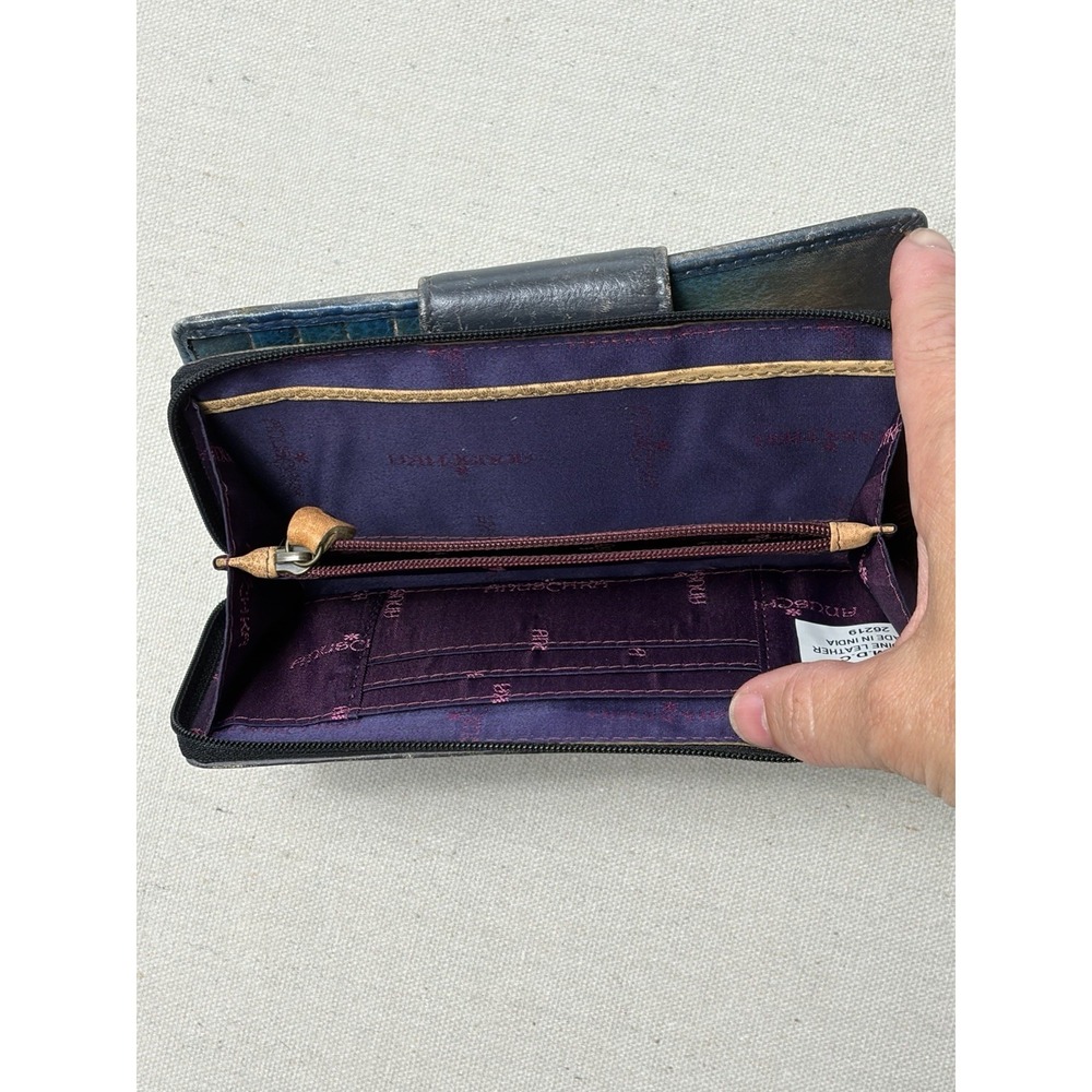 Anuschka Hand-Painted Multicolor Cat Floral Wallet - Picture 5 of 9